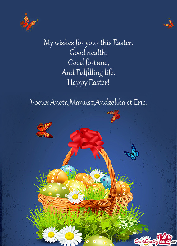 My wishes for your this Easter