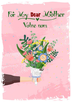 Une carte florale pour carte maman