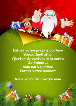 Carte Père Noël, Rennes et Cadeaux