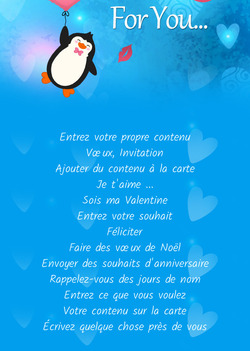 Carte Pingouin avec Coeur