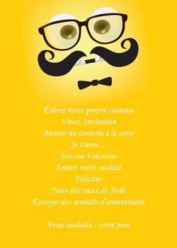 Emoji jaune avec moustache et lunettes