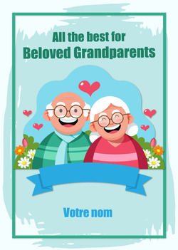 Grands-parents dans un cadre vert