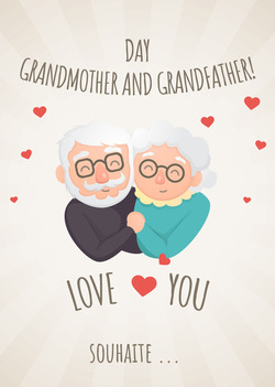 Une carte avec des grands-parents dans leurs bras
